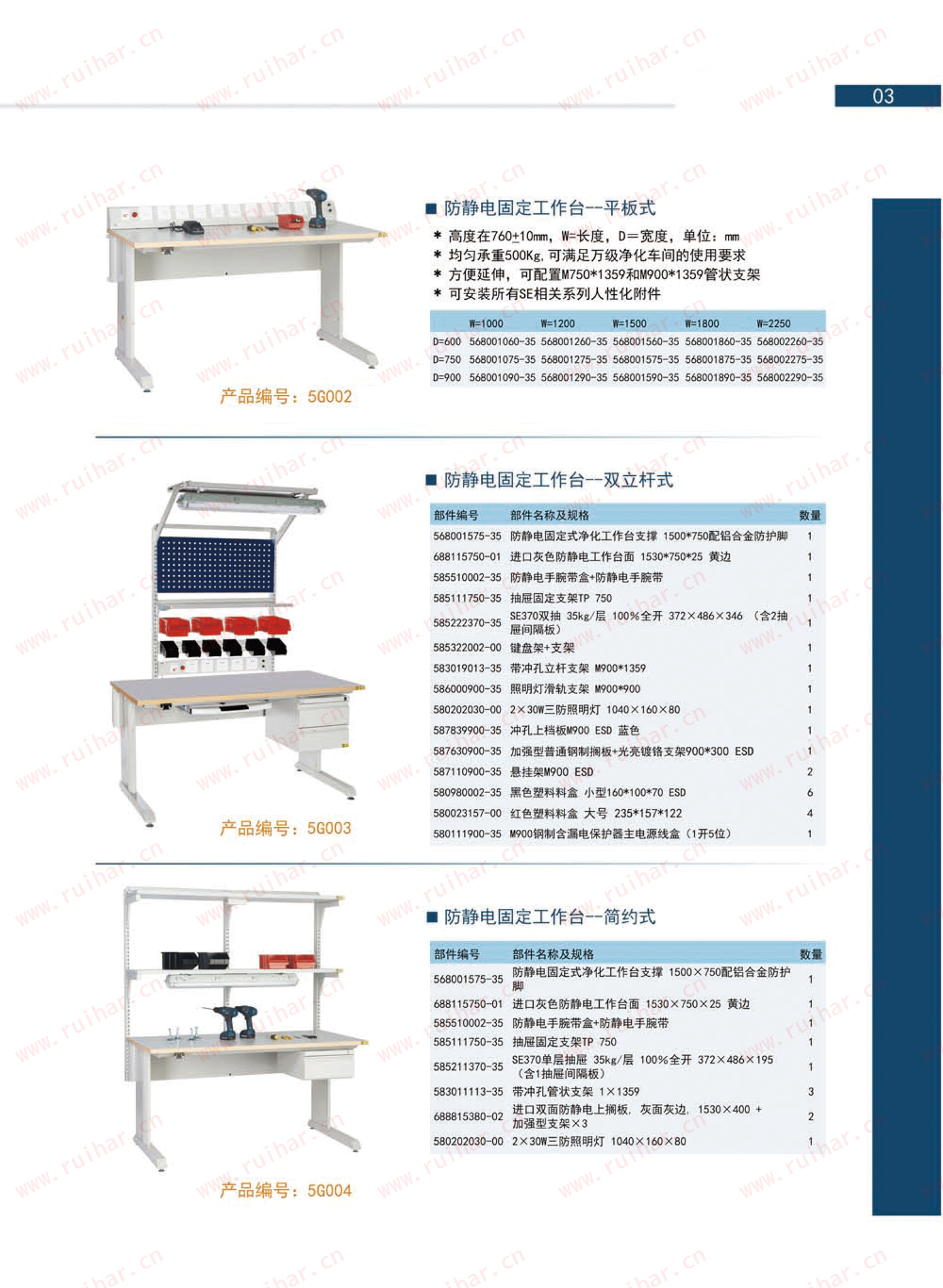 固定式防靜電式作臺，SEG-08-A，SEG-08-B，SEG-08-C，SEG-08-D，森億