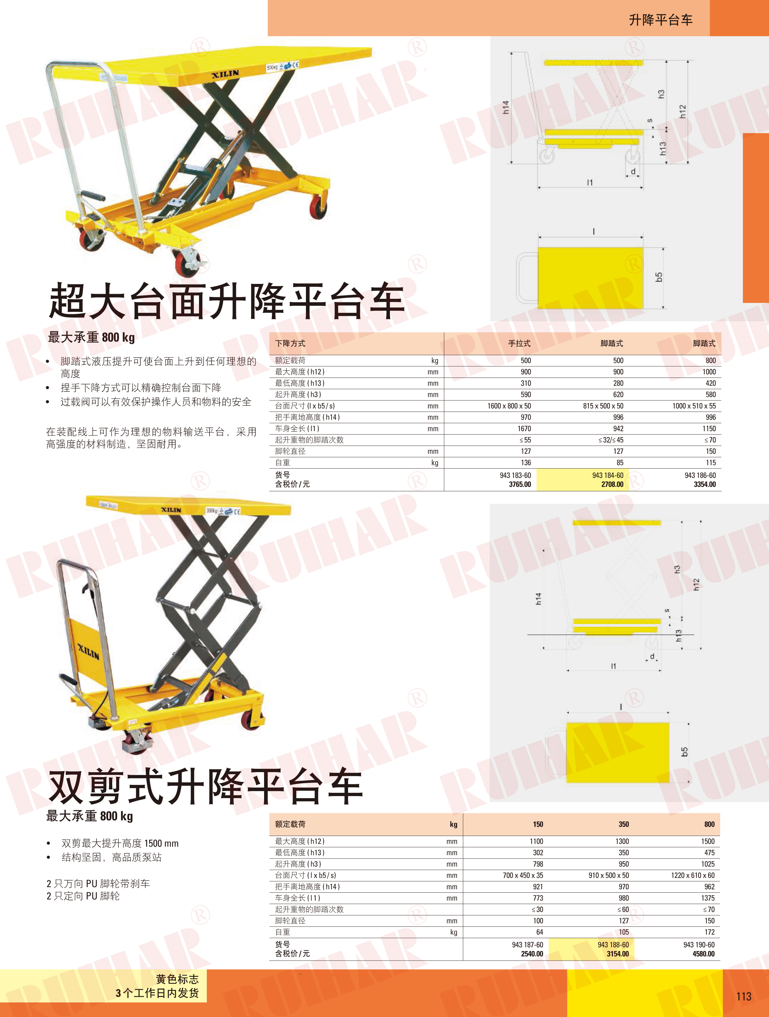 雙剪式升降平臺(tái)車