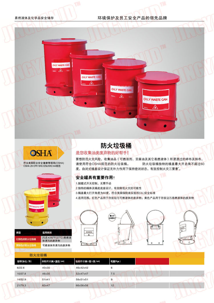 防火垃圾桶，化學(xué)品垃圾桶，油漬廢棄物回收桶