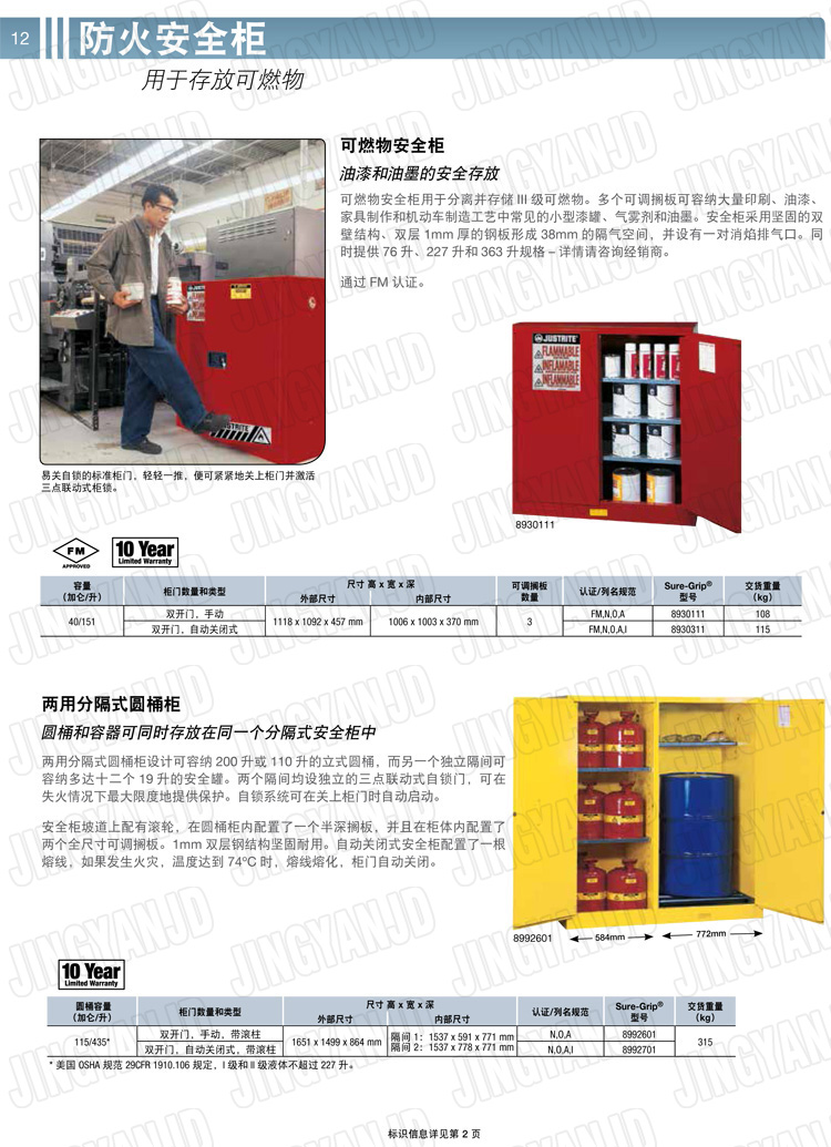 美國(guó)杰斯瑞特，防火安全柜，justrite防火柜，justrite安全柜，防爆柜justrite