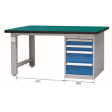重型工作臺(tái)帶四抽底柜(40mm復(fù)合臺(tái)面)，E-XBG1575(G)