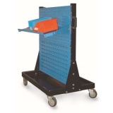 移動型雙面物料架960×610×1110mm(2方孔2百葉)，KM-2222