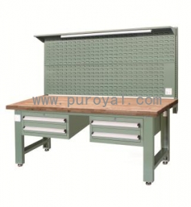 重型工作臺(tái)帶四吊抽和掛板(櫸木臺(tái)面),XFJ-2122G02